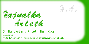 hajnalka arleth business card
